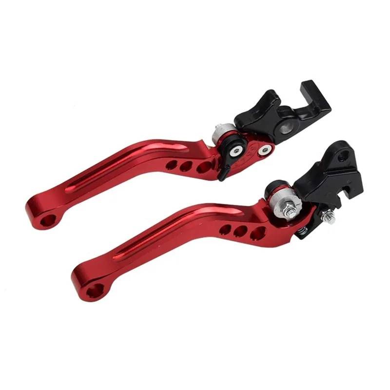 Bremskupplung Hebel Universal Motorrad CNC Aluminium Legierung Kupplung Bremsgriff Trommel Hebel Motorrad Zubehör Lenker Bremshebel(Red) von XEXJHQQ