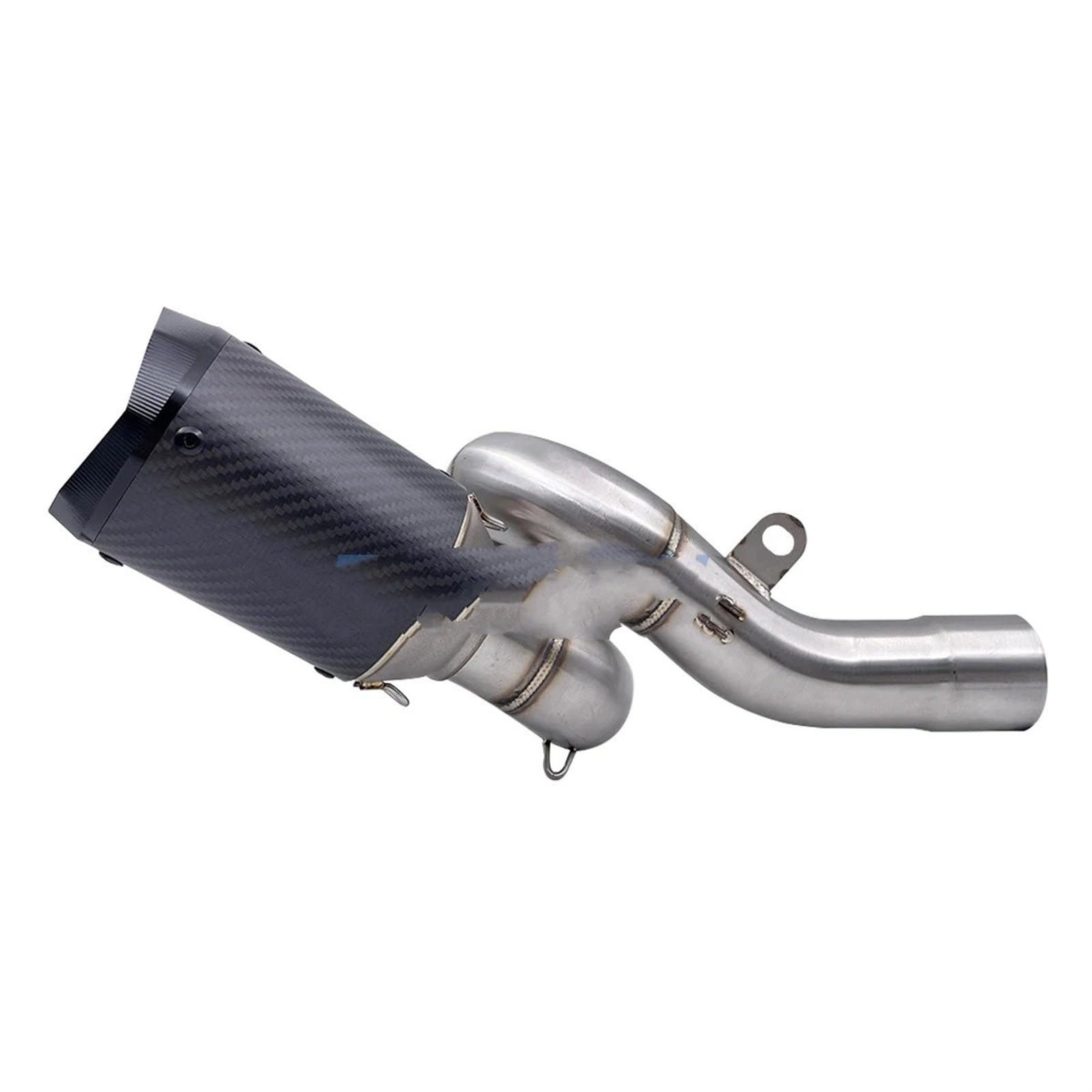 Für Kawasaki Für ZX6R 636 2009-2021 Slip-On-Rohrsystem Komplettset Verbindungsrohr Motorrad Mittelrohr Motorrad Auspuff Mittelrohr Pipe Exhaust(Style B-Octagon) von XEXJHQQ