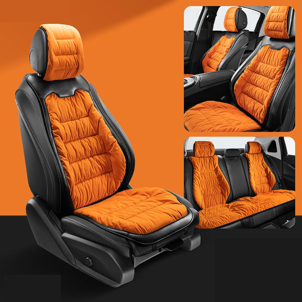 SitzbezüGe Für Peugeot 206 2004-2018, AutositzbezüGe, Auto-Schonbezug, Sitzbezug Auto Airbag-Kompatibel AutositzüBerzug Schonbezug Autositz VerschleißFestes,C-Orange von XFEU_sp