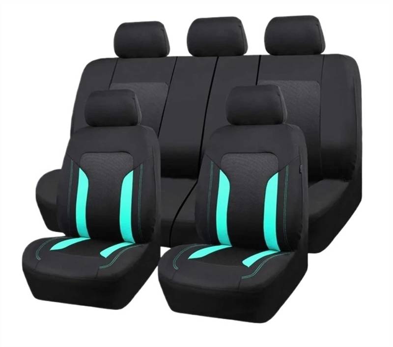 Auto Sitzbezug Universelles Netz-Autositzbezug-Set, Zubehör, Innenraum, Unisex, passend für die meisten Autos, SUVs, Schienentransporter, mit Reißverschluss, Airbag-kompatibel Autositzschoner(Light Bl von XFYESL