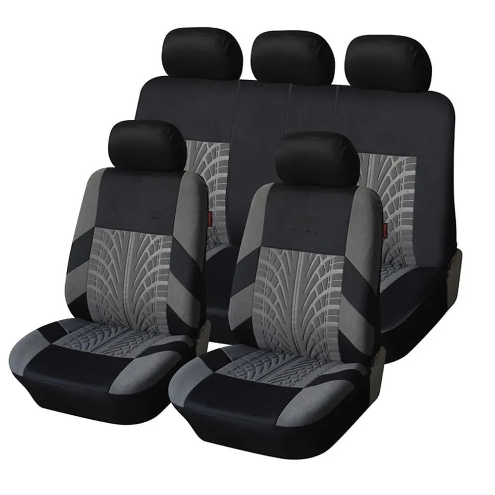 XFYESL Auto Sitzbezug Autositzbezüge, komplettes Set, Geteilte vordere und hintere Sitzbank für Autos, universeller Stoff, SUV, Limousine, Van, Auto-Innenbezüge Autositzschoner(Y33376-GRAY) von XFYESL