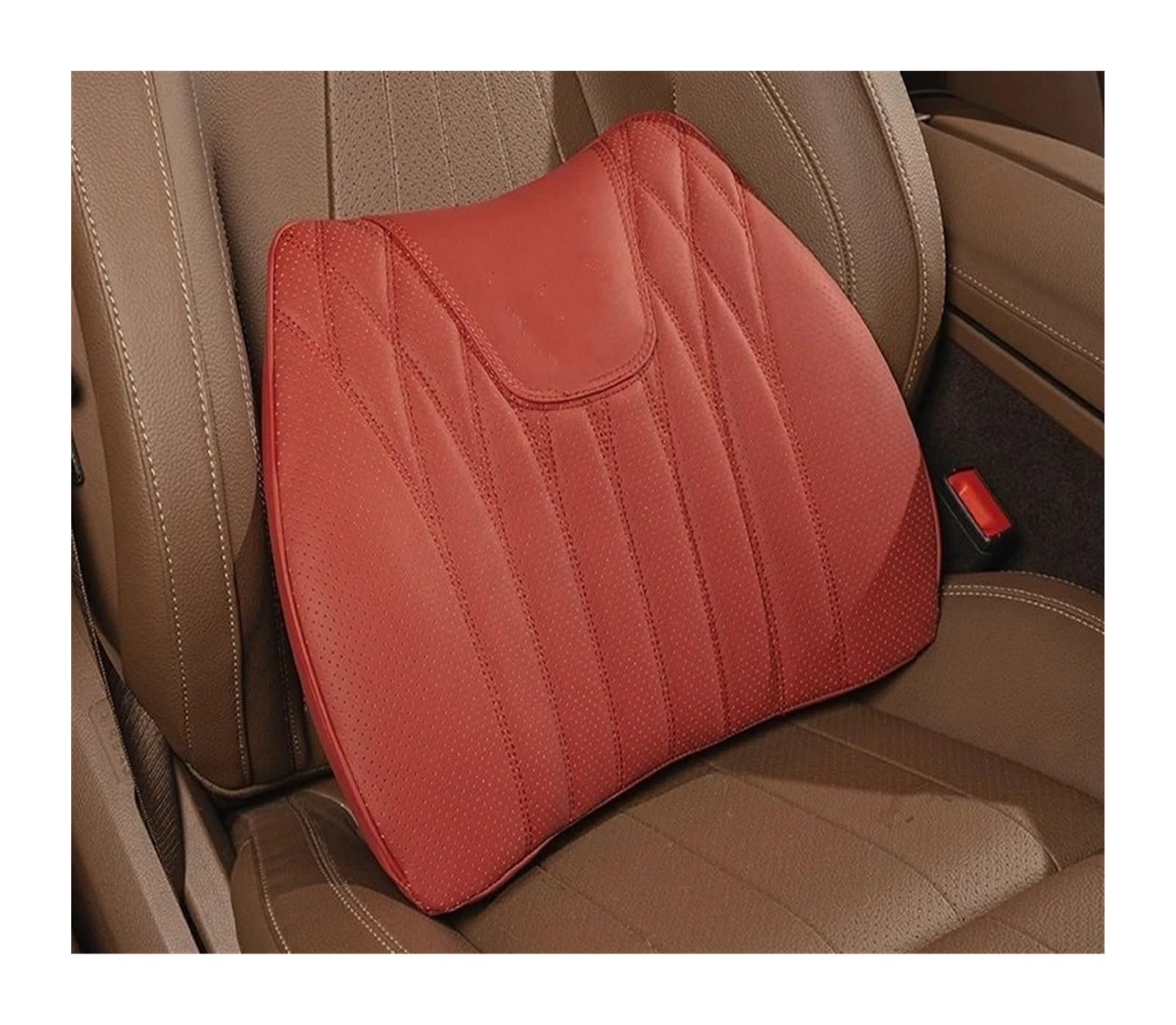 XFYESL Auto Sitzbezug Autositzkissen Lordosenstützkissen Autositzbezüge Autositzschoner(1Pcs Red-Lumbar) von XFYESL