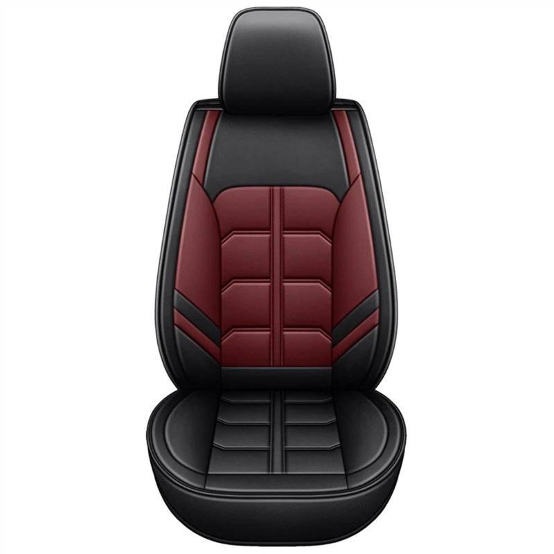 XFYESL Auto Sitzbezug Universal Autositzbezüge 360 ​​Grad voll abgedeckt Ledersitzbezug für 90% Limousine SUV 5 Sitze Auto Autositzschoner(Black red) von XFYESL