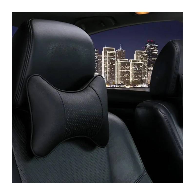 XFYESL Auto Sitzbezug Universal-Autositzbezüge aus Leder, Set für Vier Jahreszeiten, Schutzpolster für Vorder- und Rücksitze, Auto-Innenausstattung Autositzschoner(1pc A-Black Pillow) von XFYESL