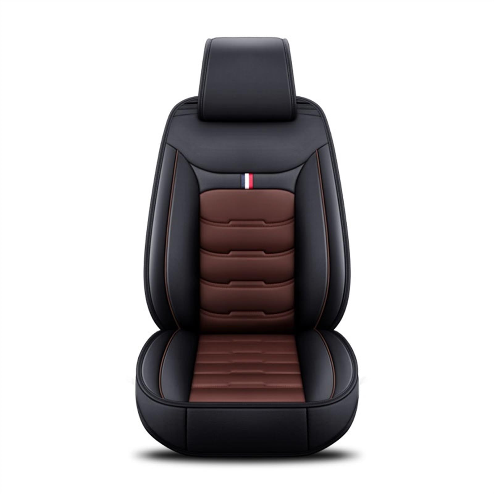 XFYESL Auto Sitzbezug Universeller Autositzbezug aus Leder, Autozubehör Autositzschoner(Black Coffee 1 Seat-01) von XFYESL