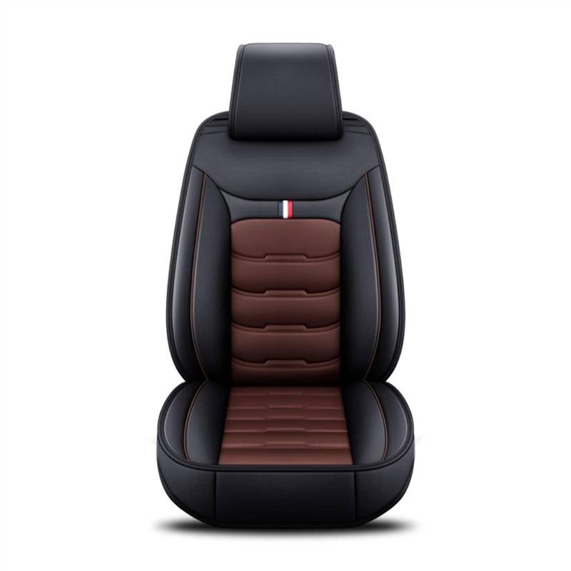 XFYESL Auto Sitzbezug Universeller Autositzbezug aus Leder, Autozubehör Autositzschoner(Black Coffee 1 Seat-01) von XFYESL