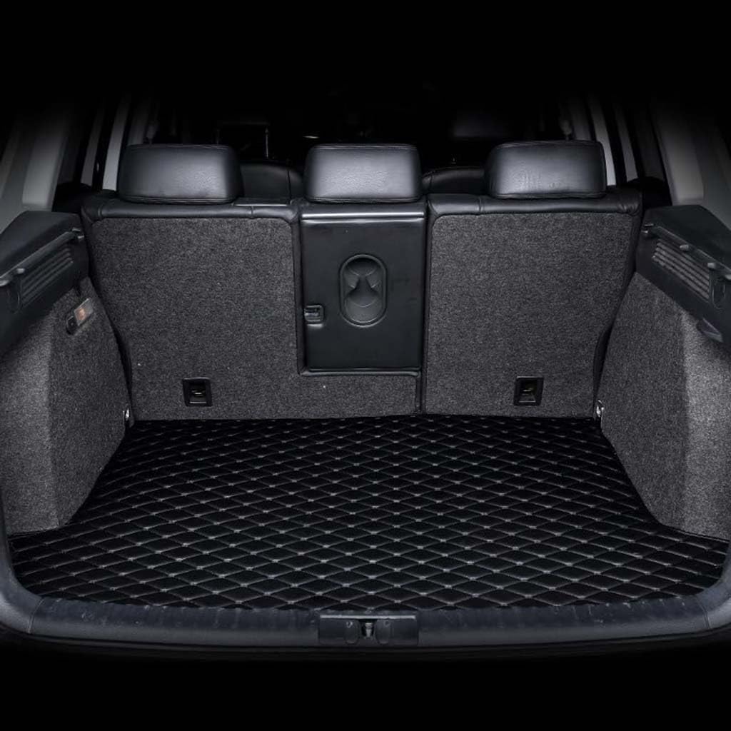 Auto Leder Kofferraummatten für KIA Cadenza 2011-2015, rutschfest Staubdicht Kofferraum Schutzmatte Teppich Innenausstattung Zubehör, A-Flat Surface-All Black von XHCDYGE