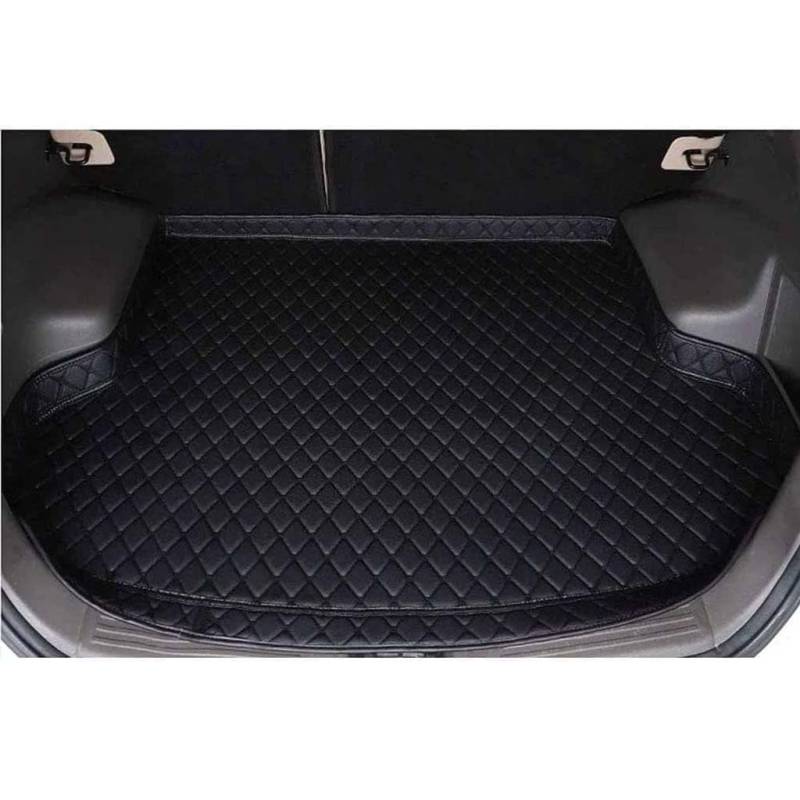 Auto Leder Kofferraummatten für KIA Carens(5seats) 2007-2012, rutschfest Staubdicht Kofferraum Schutzmatte Teppich Innenausstattung Zubehör,A-High Edge-All Black von XHCDYGE