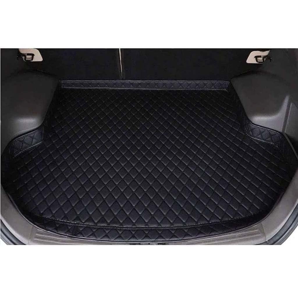 Auto Leder Kofferraummatten für KIA Rio Sedan 2005-2007, rutschfest Staubdicht Kofferraum Schutzmatte Teppich Innenausstattung Zubehör,A-High Edge-All Black von XHCDYGE