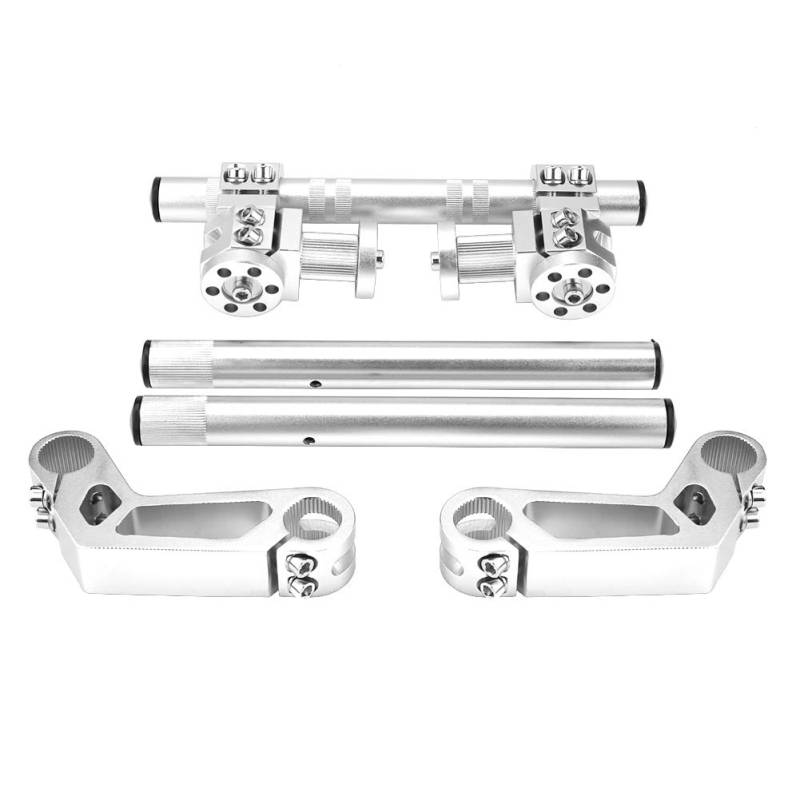 22 Mm Verstellbares CNC-Motorrad-Lenklenkersystem für 125 Pit Bike Dirt Bike, Abnehmbares Lenklenkersystem (Silber) von XHIKOWAT