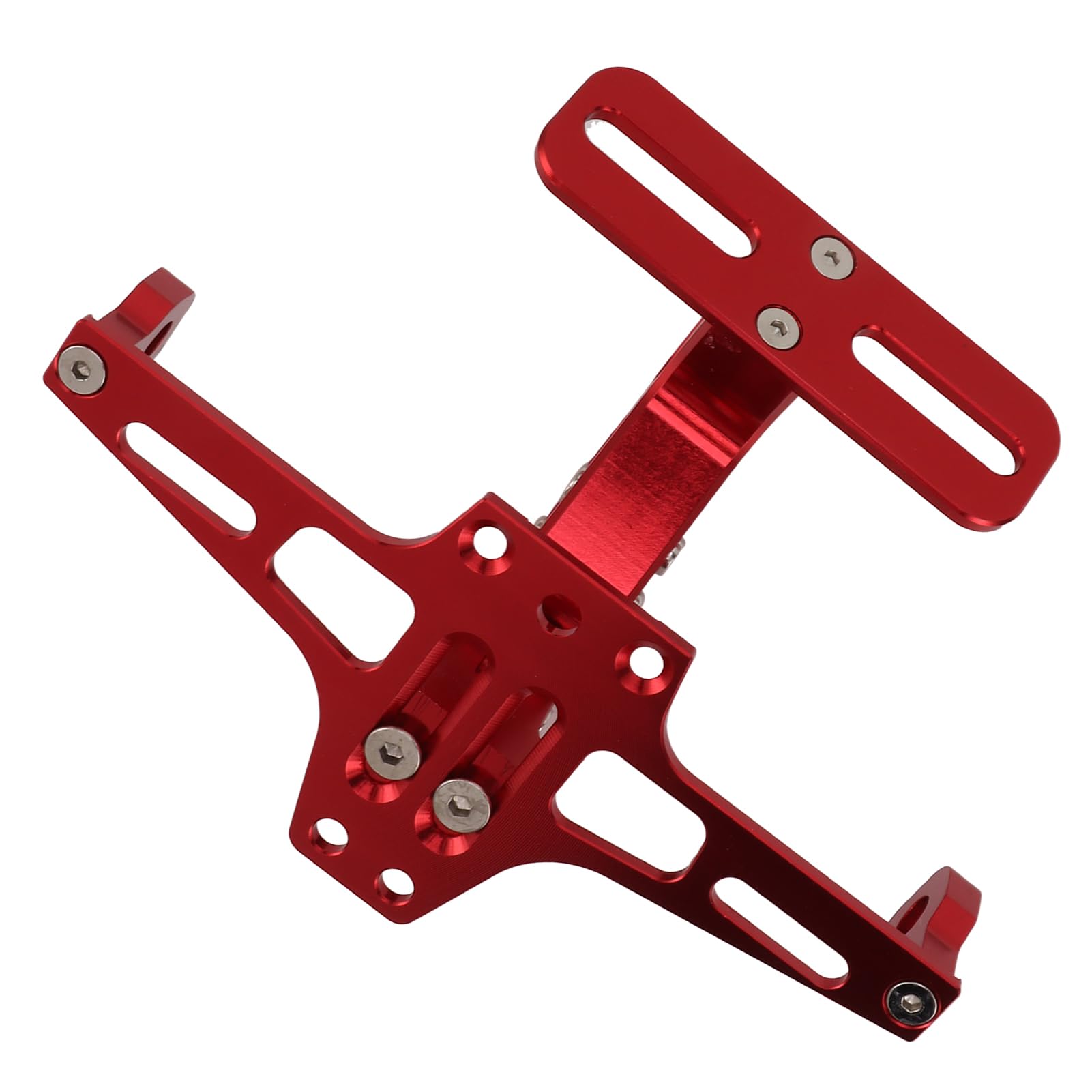 Motorrad-Kennzeichenhalter, Motorrad-Kennzeichenhalterung, Universeller Verstellbarer Halter (Rot) von XHIKOWAT