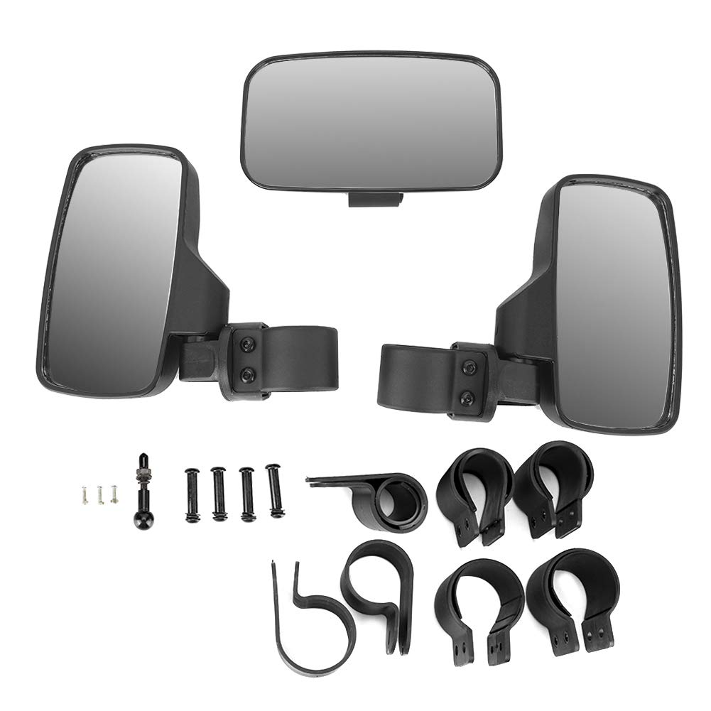 UTV ATV Side Rear Center Wing Mirror Combo Kit, Passend für Commander Wildcat, Motorrad-Rückspiegel von XHIKOWAT