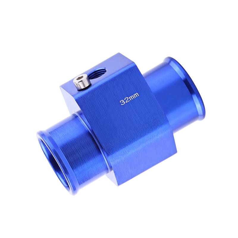 XHIKOWAT Universal-Auto-Wassertemperatur-Verbindungsrohr, Blauer Metallschlauch-Temperatursensor-Adapter für Verbesserte Fahrzeugleistung (32MM) von XHIKOWAT