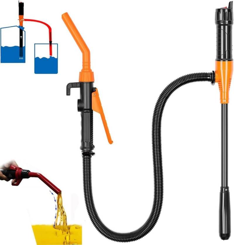 Tragbare Kraftstoff-Transferpumpe, handgehaltene elektrische Flüssigkeits-Siphonpumpe, Batterie-Transfer-Pumpe bis zu 2,5 Gallonen pro Minute, Multifunktionspumpe für Heizöl, Wasser, Gas, Aquarium, von XIAOBAN