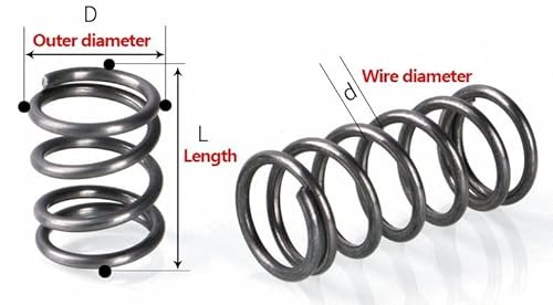 5/10 Stück, Druckfeder, Rückstellfeder, Druckfeder, Drahtdurchmesser 1,6 mm, Außendurchmesser 20/22/24/25 mm (90 mm (5 Stück), 24 mm von XIAONIYI