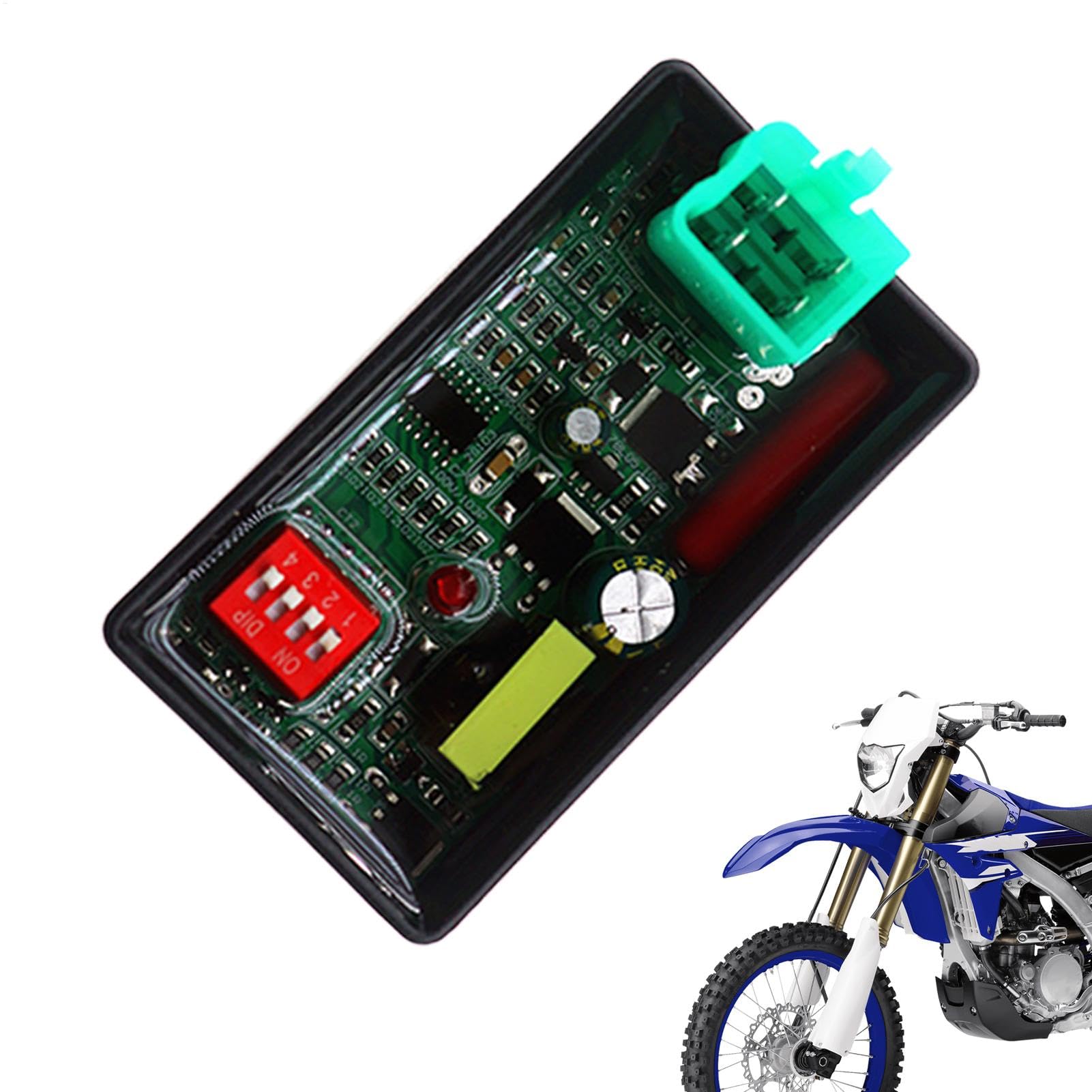 XIAOXIAOYU Motorrad -Zündbox, Rennmotorrad -Zündknopf, Einstellbare Rollerzündung DIP -Taste, Hochleistungszünder, Überspannungsschutz und Unterspannungssperrung von XIAOXIAOYU