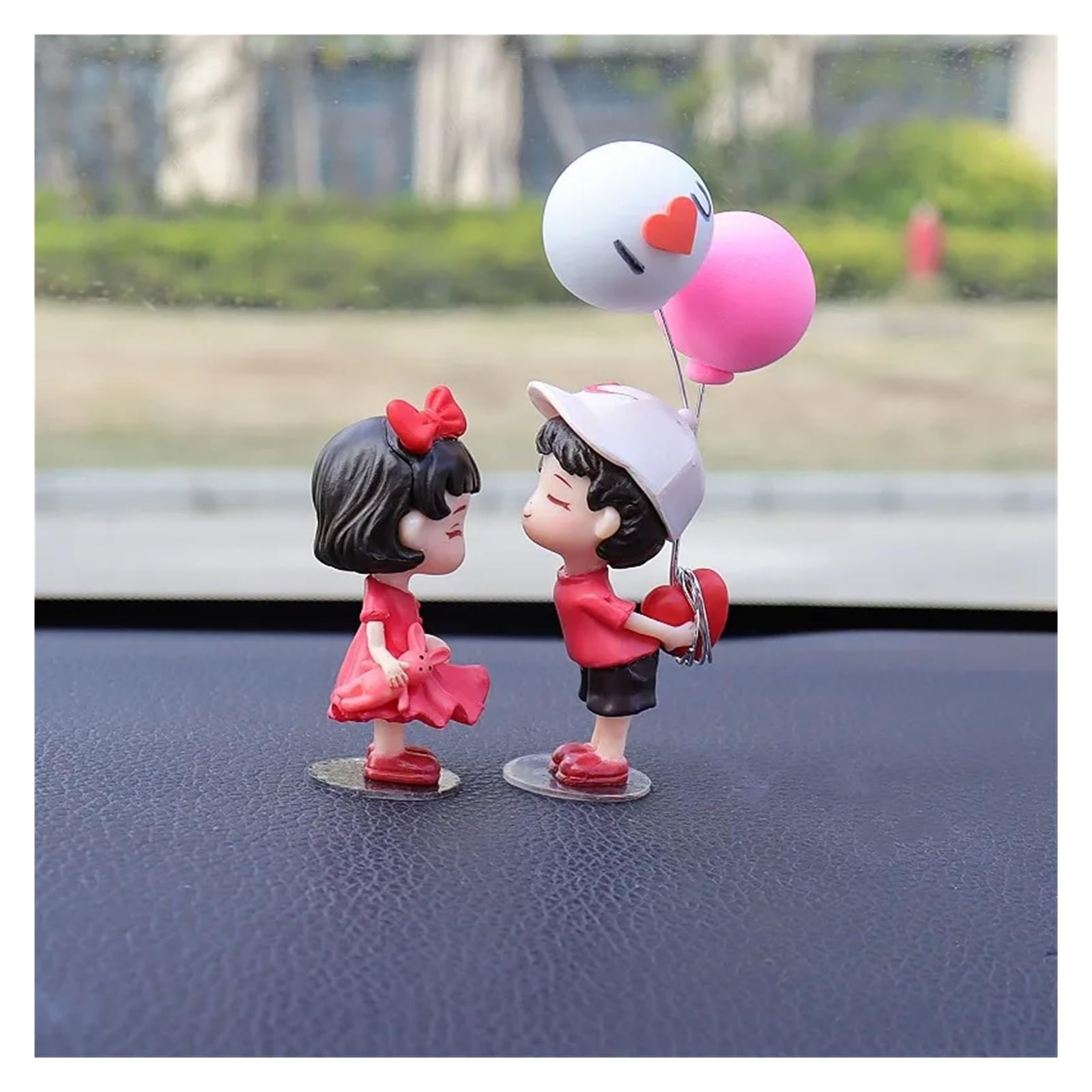 Auto Innenbereich Anime Paare Für Auto Ornament Modell Niedlichen Kuss Ballon Auto Innendekoration Rosa Armaturenbrett Figur Auto Innenraum(A1) von XIAOYANS