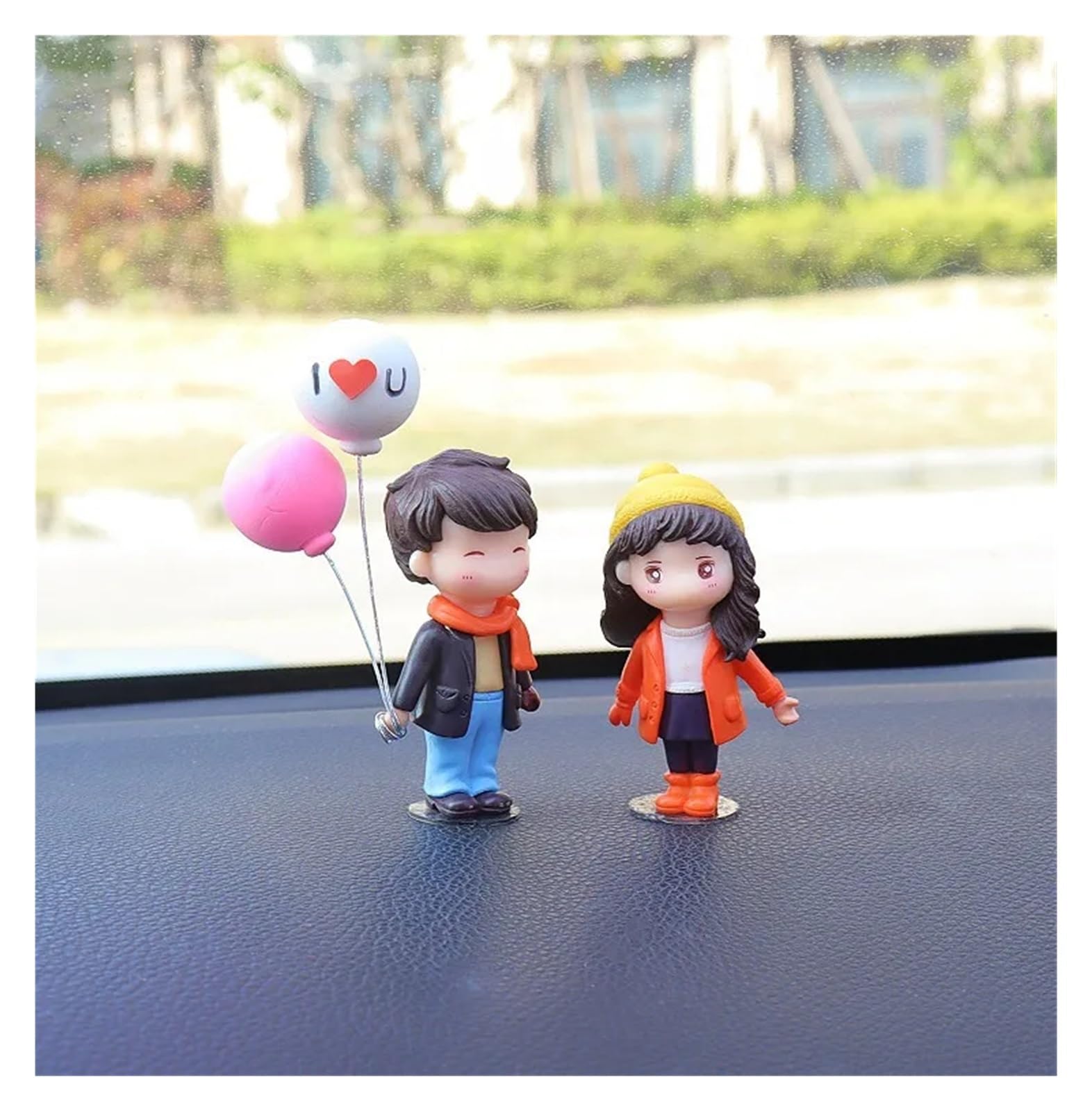 Auto Innenbereich Anime Paare Für Auto Ornament Modell Niedlichen Kuss Ballon Auto Innendekoration Rosa Armaturenbrett Figur Auto Innenraum(C) von XIAOYANS