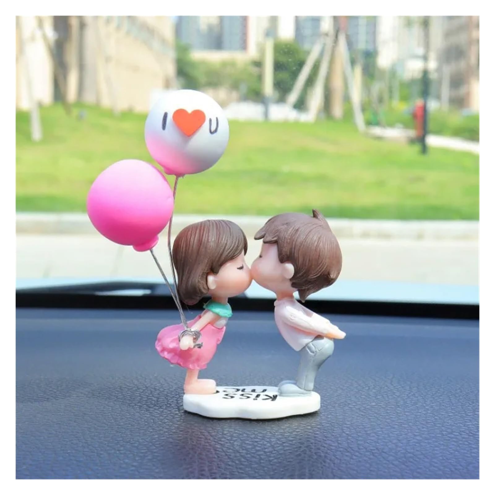Auto Innenbereich Anime Paare Für Auto Ornament Modell Niedlichen Kuss Ballon Auto Innendekoration Rosa Armaturenbrett Figur Auto Innenraum(D) von XIAOYANS