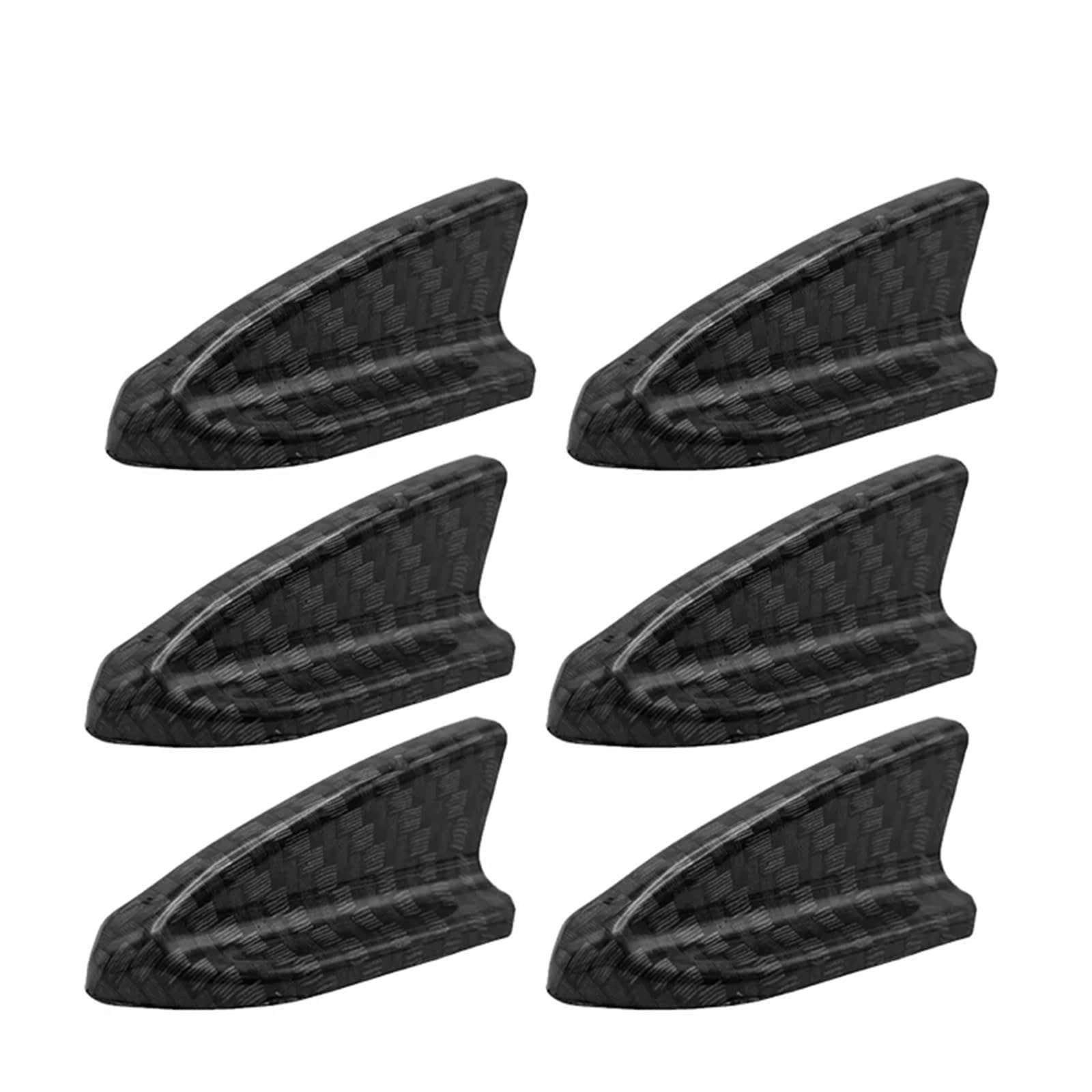 Auto Kofferraum Spoile 6 PCS Schwarz Auto EVO-Stil PP Dach Shark Fins Spoiler Flügel Kit Vortex Generator Auto Spoiler Flügel(6 PCS Carbon) von XIAOYANS