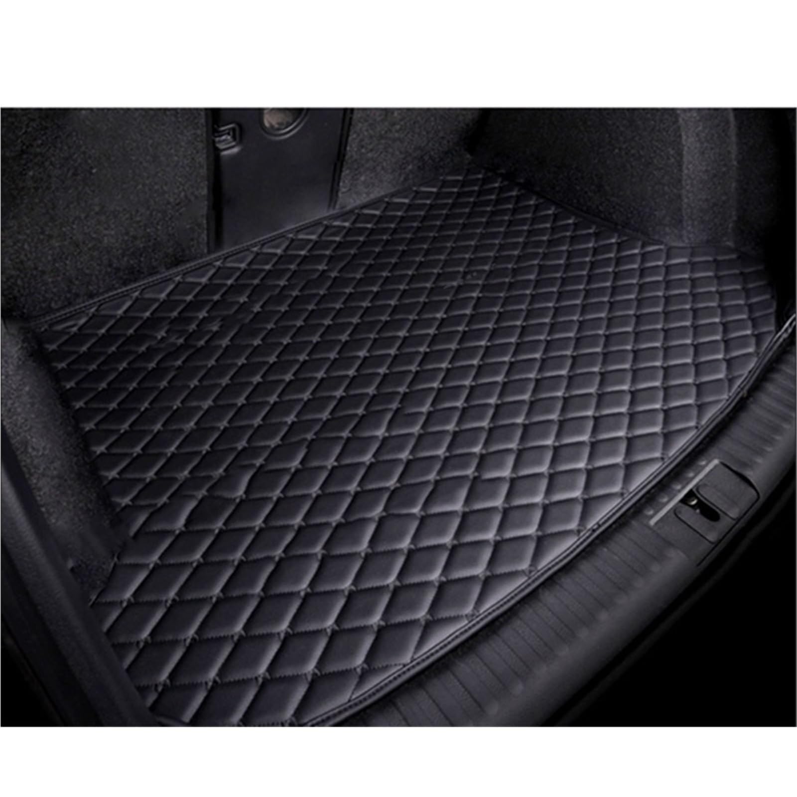 Kofferraummatte Für Citroen DS4 2010 2011 2012 2013 2014 2015 Auto Kofferraum Matte wasserdichte Tablett Teppich Schlamm Tank Organizer Matten Kofferraum Schutzmatte(Black Beige) von XIAOYANS