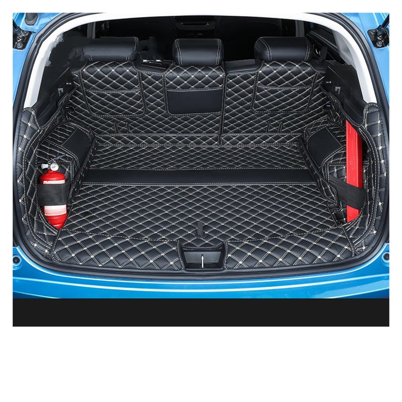 Kofferraummatte Für Haval Für Jolion 2021 2022 2023 2024 Kofferraum Matte Kofferraum Leder Matten Teile Hinten Boot Liner Styling Beschützer Kofferraum Schutzmatte(Full Cover A) von XIAOYANS