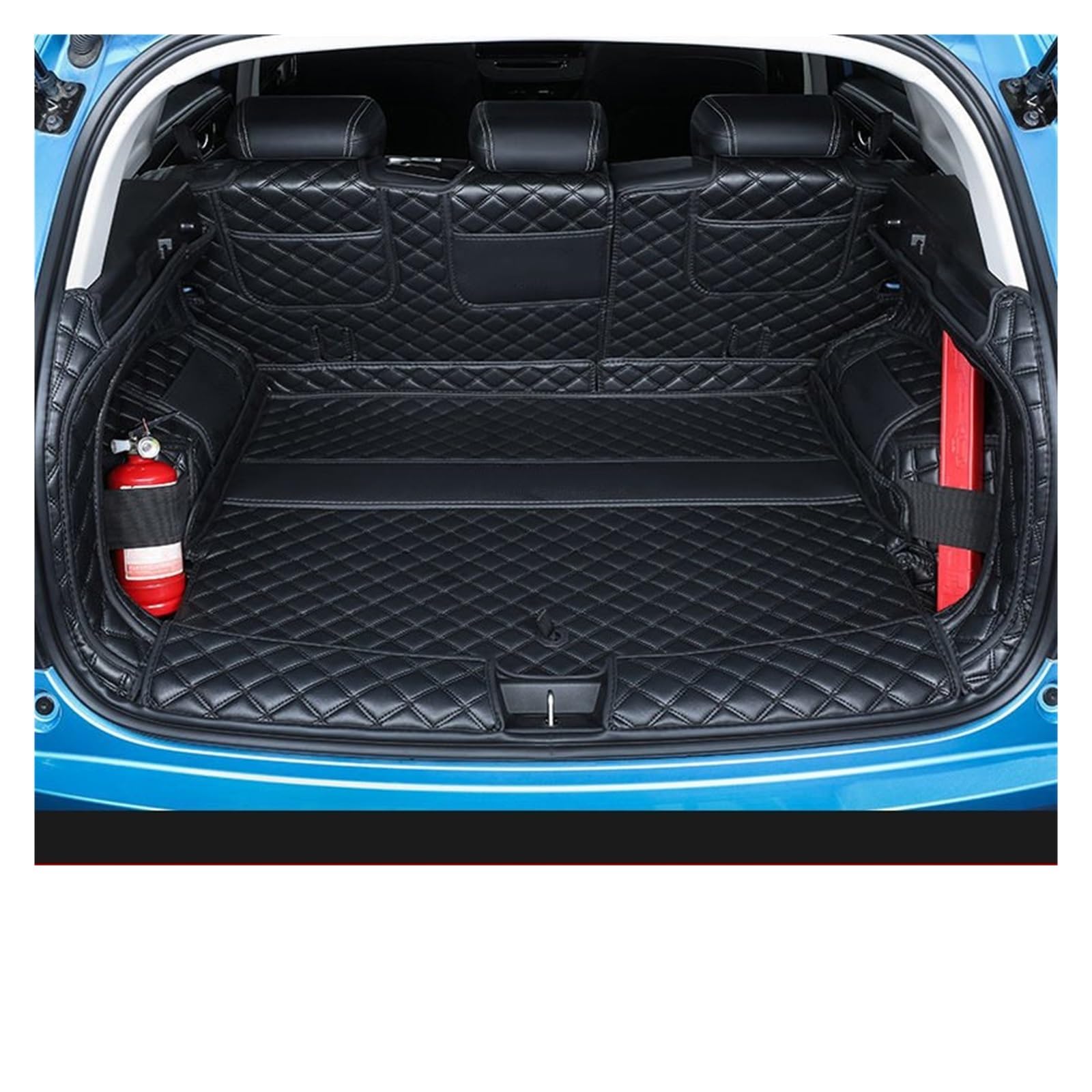 Kofferraummatte Für Haval Für Jolion 2021 2022 2023 2024 Kofferraum Matte Kofferraum Leder Matten Teile Hinten Boot Liner Styling Beschützer Kofferraum Schutzmatte(Full Cover C) von XIAOYANS