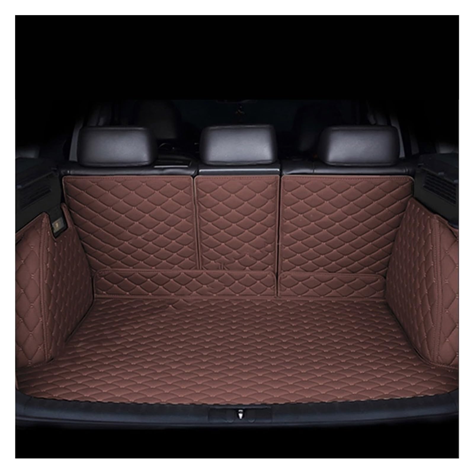 Kofferraummatte Für Jeep Für Grand Für Cherokee WK2 2011~2022 5 Sitze Auto Hinten Stamm Matten PU Leder Matte Fach Teppich Schlamm Kofferraum Schutzmatte(Q- Dark Brown) von XIAOYANS