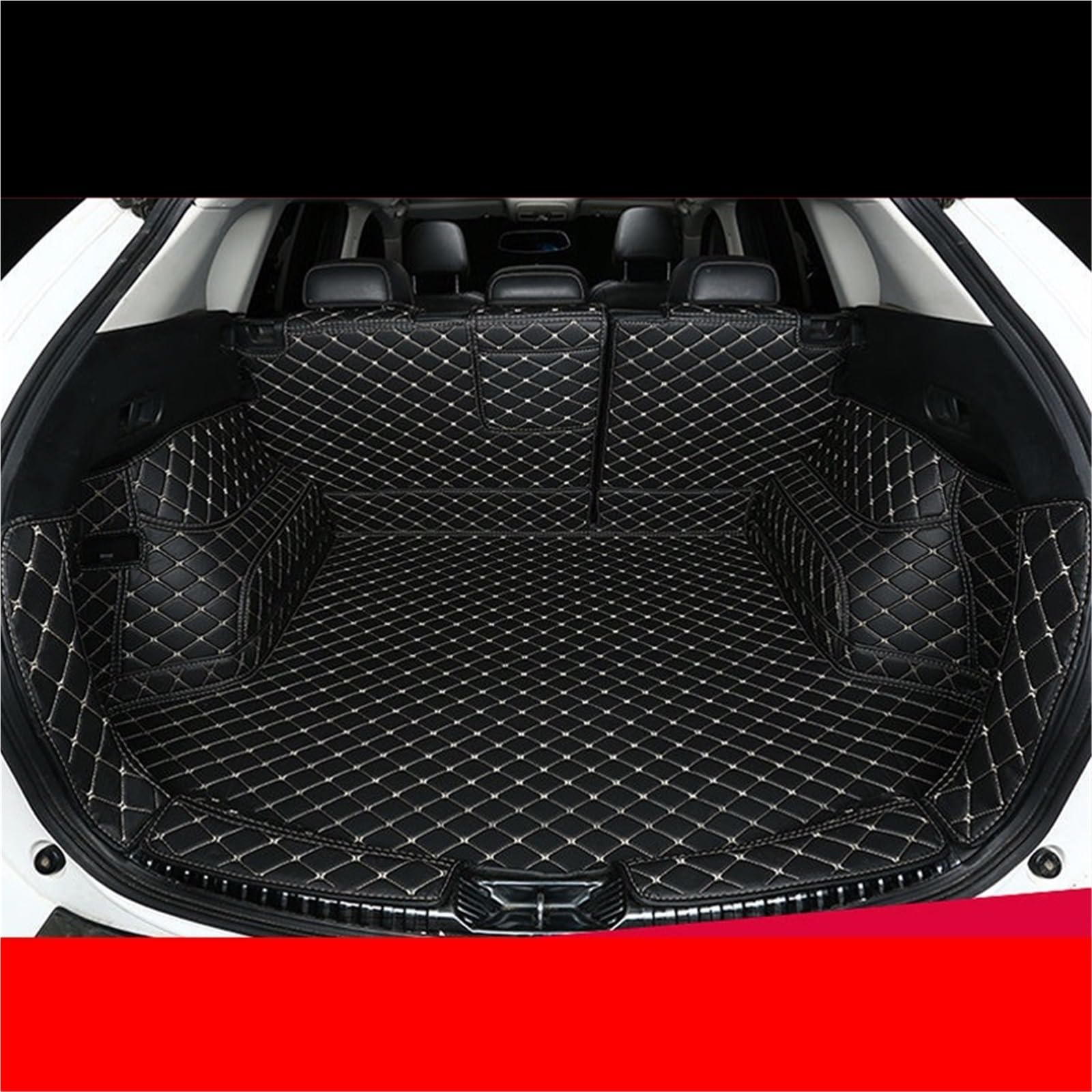 Kofferraummatte Für Mazda CX-5 CX5 CX 5 KF 2017 2018 2019 2020 2021 2022 Leder Kofferraum Matte Liner Boden Fach Teppich Schlamm Pad Schutz Protector Kofferraum Schutzmatte(Black Full Cover) von XIAOYANS