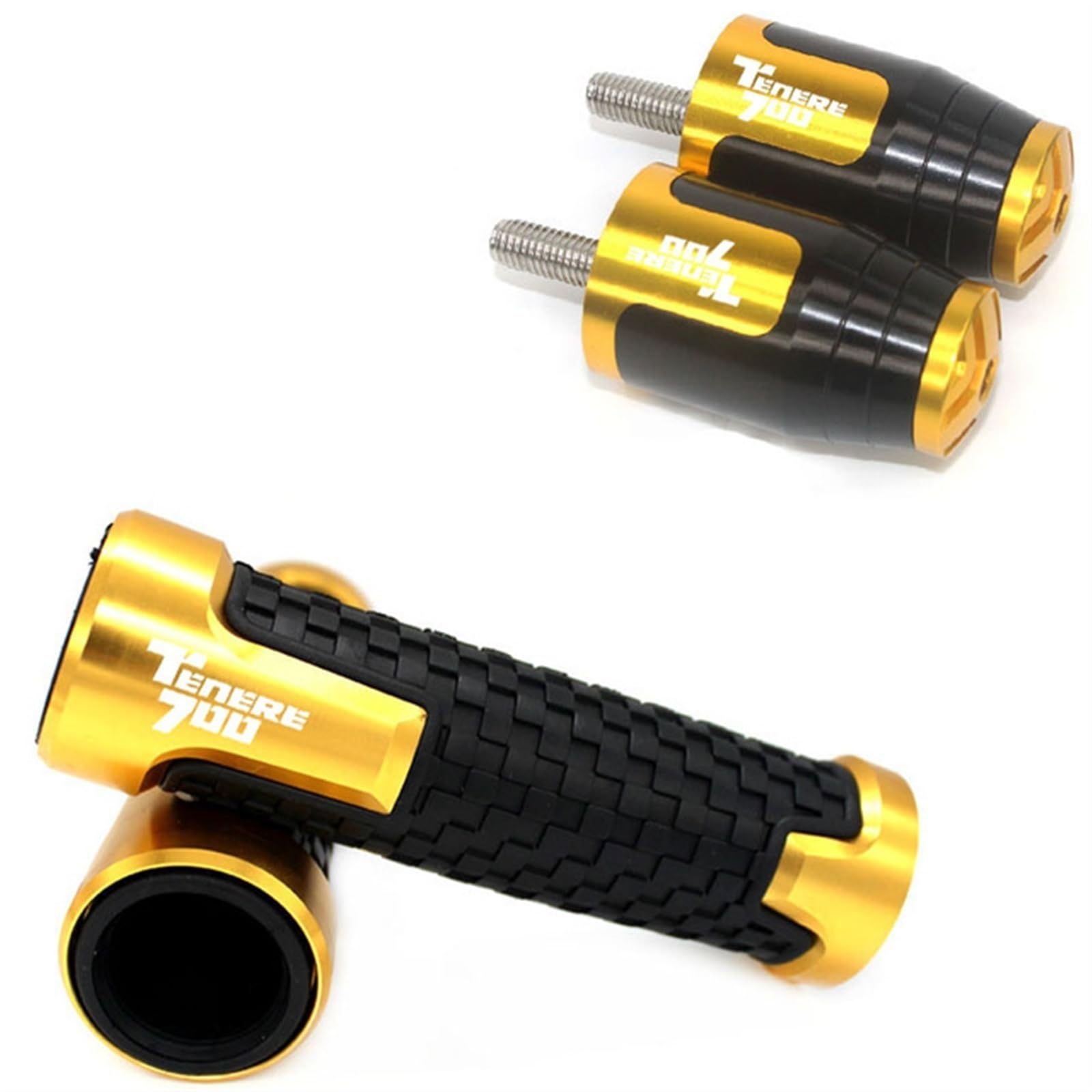 XIAOYANparts Für Yamaha TENERE 700 Tenere700 2019 2020 2021 2022 2023 Motorrad Lenker Griffe Griff Bar End Kappe Stecker(Gold-C) von XIAOYANparts