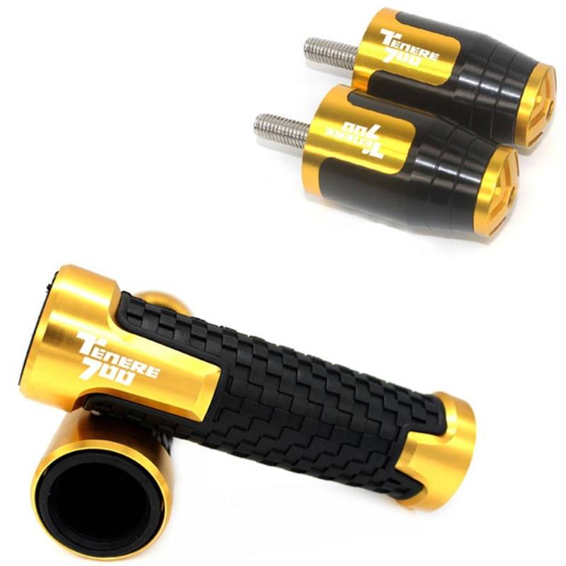 XIAOYANparts Für Yamaha TENERE 700 Tenere700 2019 2020 2021 2022 2023 Motorrad Lenker Griffe Griff Bar End Kappe Stecker(Gold-C) von XIAOYANparts