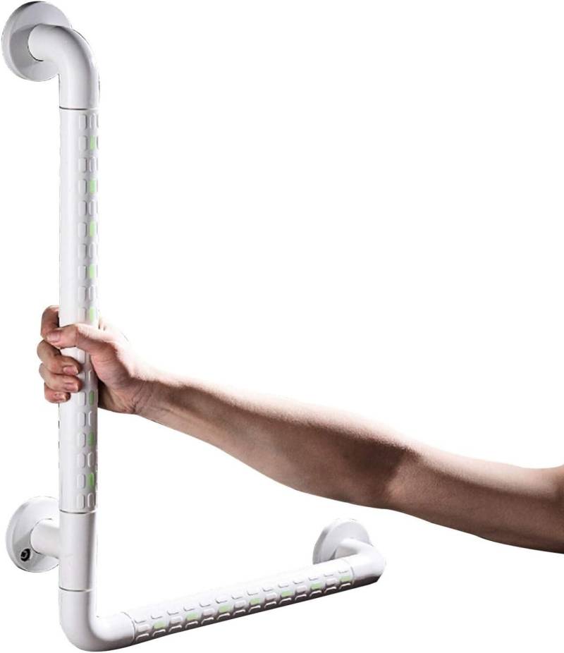 Robuster Duschgriff, Haltegriffe for Haltestangen mit rutschfestem Griff, Sicherheits-Leuchtkreise, Handbadewanne, Toilette, Badezimmer, Treppenhandlauf(White,40 * 60cm) von XIAOYIWIN