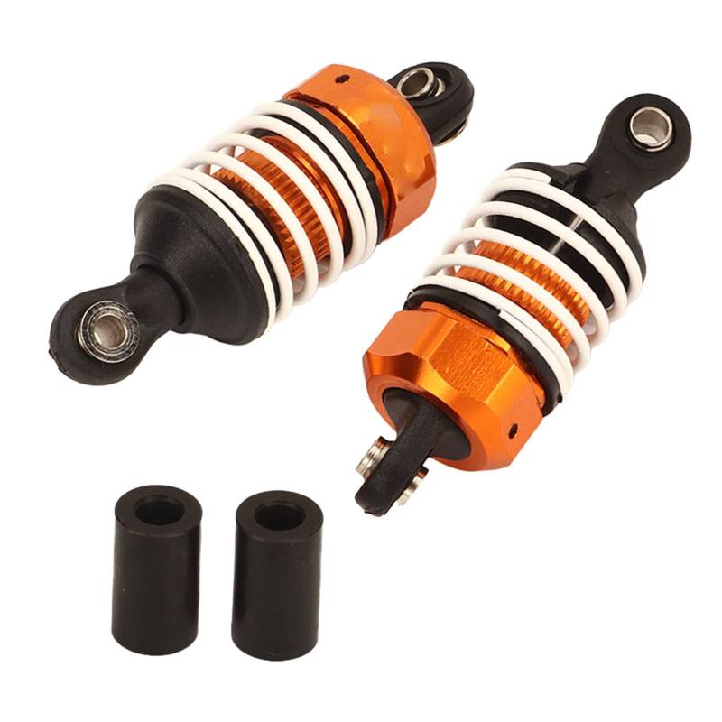 2pcs RC -Auto -Stoßdämpfer Aluminiumlegierung Plastikdämpfer S16 EX16 ZD RACING 1/16 RC, hohe Stärke, Langzeitlebensdauersportwagen (Orange) von XIASABA