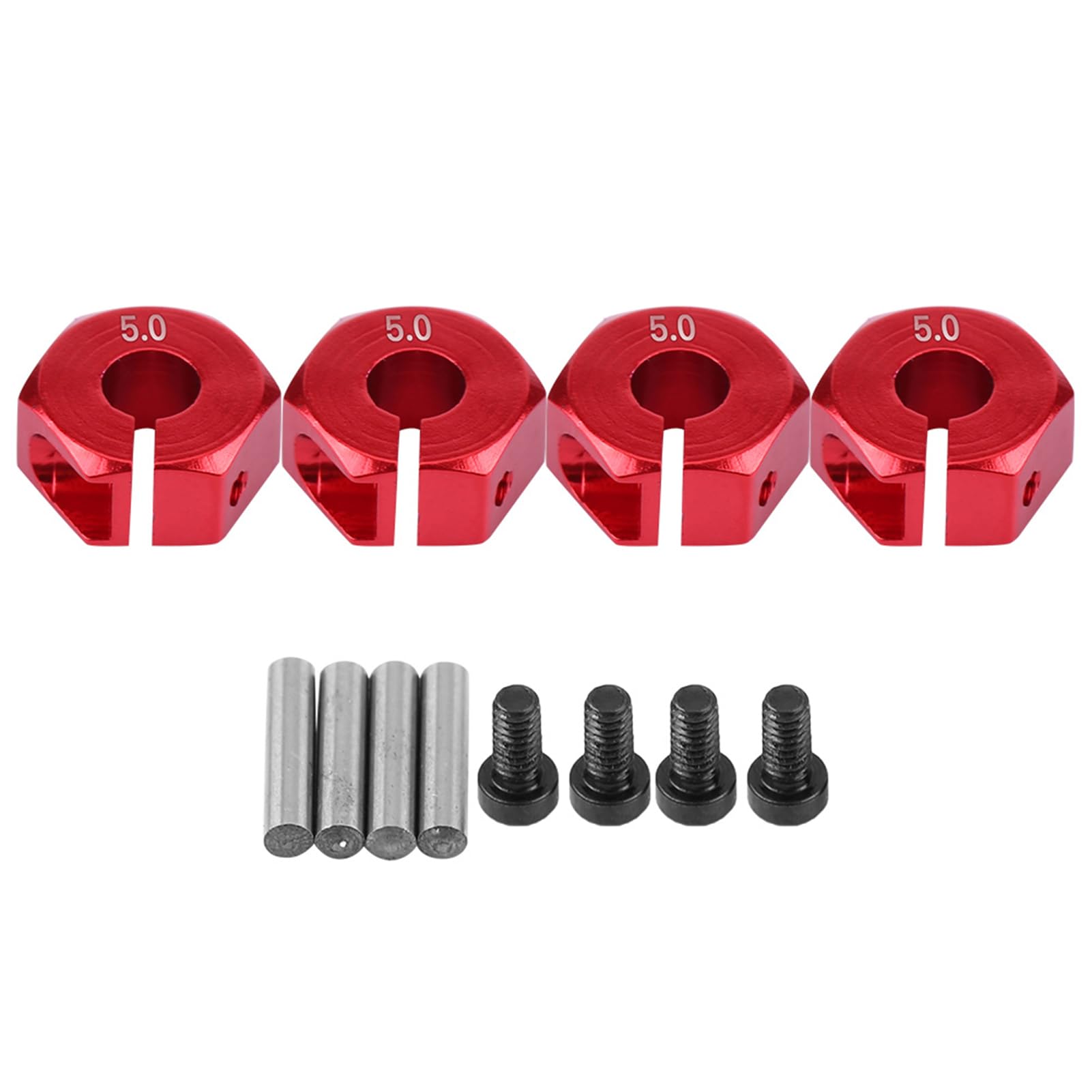 XIASABA 12 mm Radsechskant-Nabenadapter für RC-Autos im Maßstab 1:10, 7 mm, rot (5,0 mm rot) von XIASABA