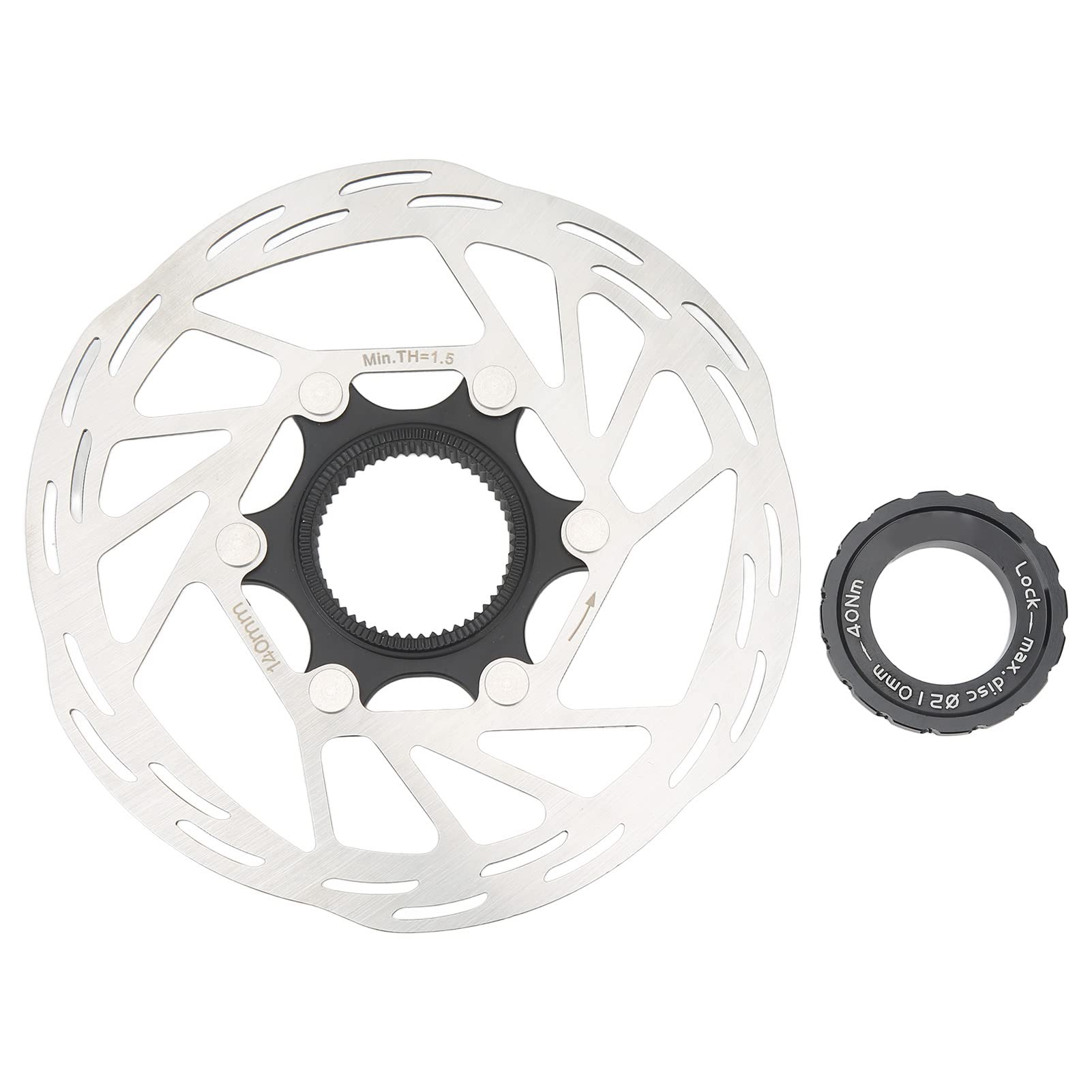 XIASABA Robuster 140-mm-Centerlock-Rotor 20, 0×19, 0×2. 0 140 mm Mountain-Scheibenbremsrotor, ausgehöhlter Centerlock-Scheibenrotor aus Edelstahllegierung für Radfahren, Reiten, von XIASABA