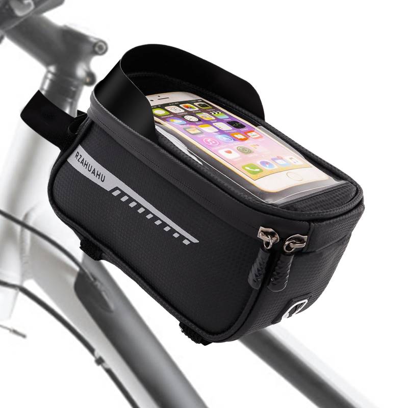 XIATIAN Fahrrad Rahmentasche, Wasserdicht Fahrrad Handytasche, Fahrradtasche Lenkertasche Fahrrad mit TPU Sensitivem Touchscreen und Sonnenblende für Smartphone bis zu 6,5 Zoll von XIATIAN