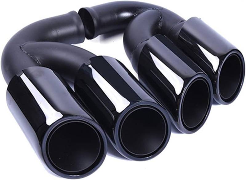 Exhaust Tip Rear Pipeex Exhaust Tip for 2010~2014 Porsche 958 Cayenne S Car Styling Mirror Polished(A short model black) von XIAXIAJIA