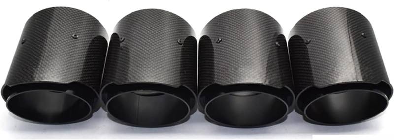 Pack of 4 No Logo Carbon Fibre Car Extra Skin Tips Compatible with B M W F87 M2 F80 M3 F82 F83 M4 Plug Direct Universal Exhaust Pipe Glossy Black von XIAXIAJIA