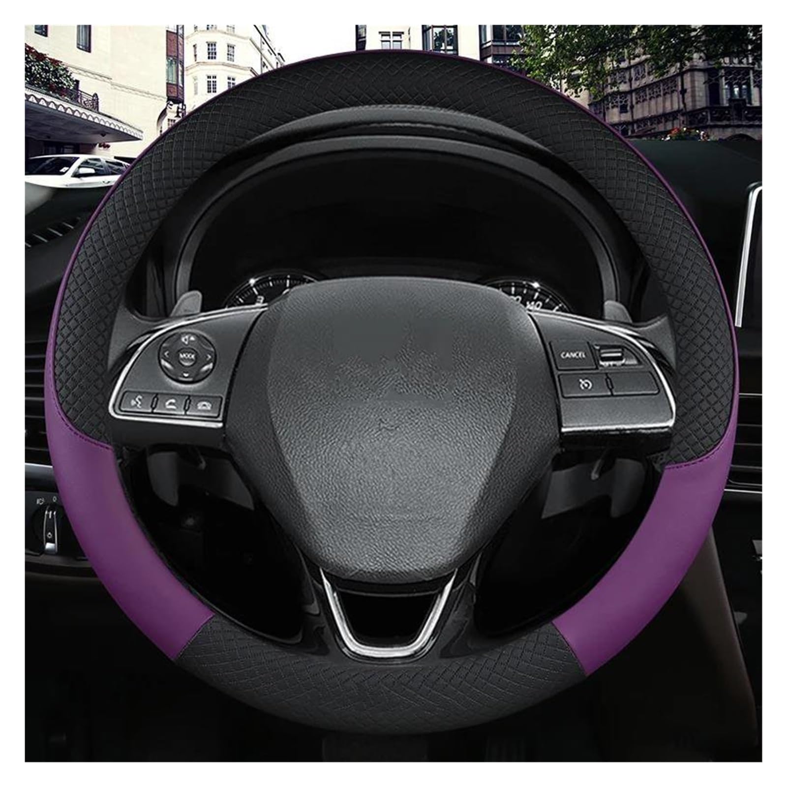 Steering Wheel Cover 38 cm 15 Inch Car Steering Wheels Cover Car Interior Accessories for Mitsubishi for Outlander for Airtrek for Grandis Car Parts (Black) von XIAXIAJIA