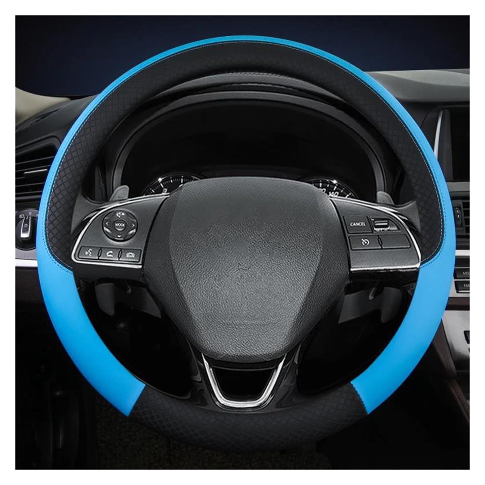 Steering Wheel Cover 38 cm 15 Inch Car Steering Wheels Cover Car Interior Accessories for Mitsubishi for Outlander for Airtrek for Grandis Car Parts (Black) von XIAXIAJIA