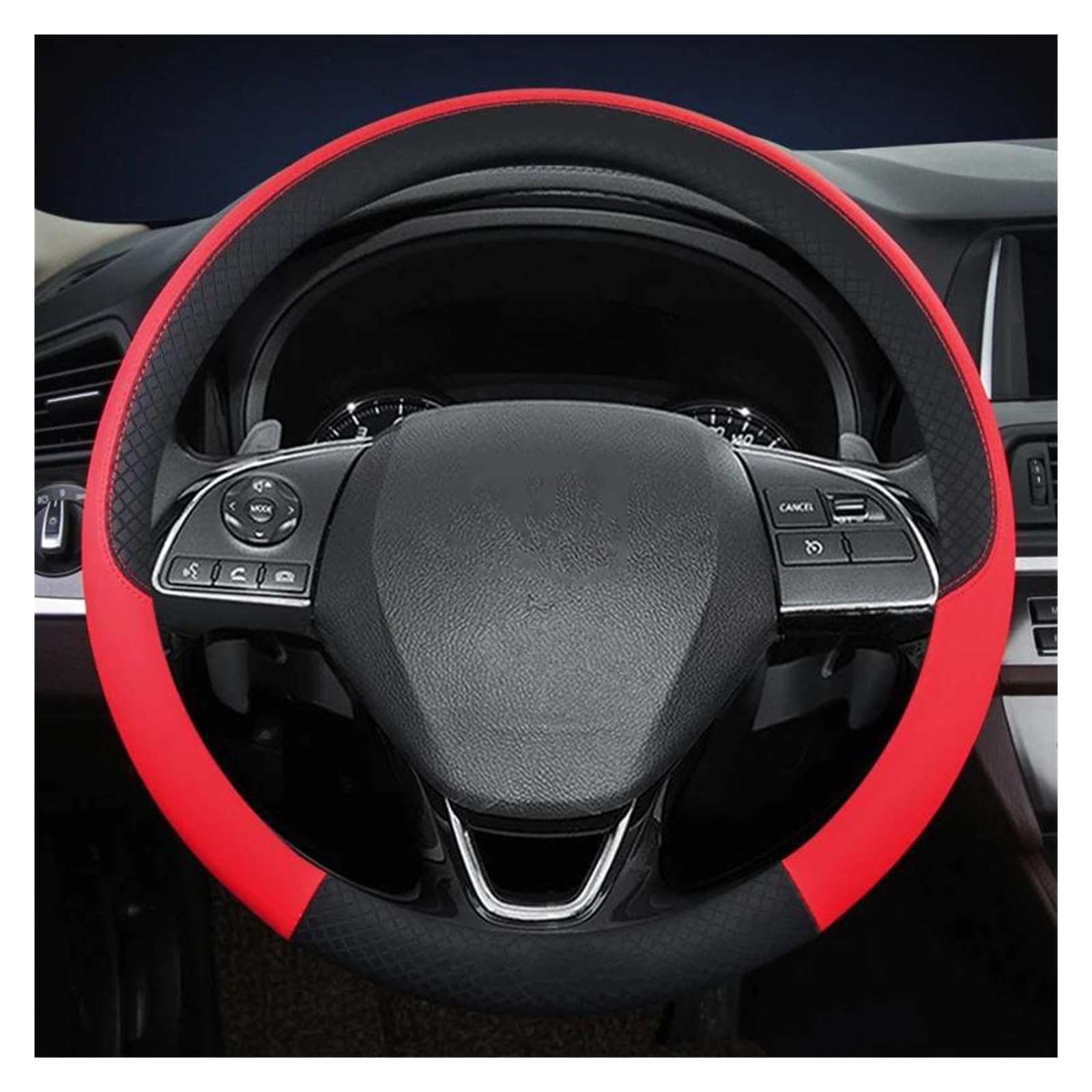 Steering Wheel Cover 38 cm 15 Inch Car Steering Wheels Cover Car Interior Accessories for Mitsubishi for Outlander for Airtrek for Grandis Car Parts (Black) von XIAXIAJIA