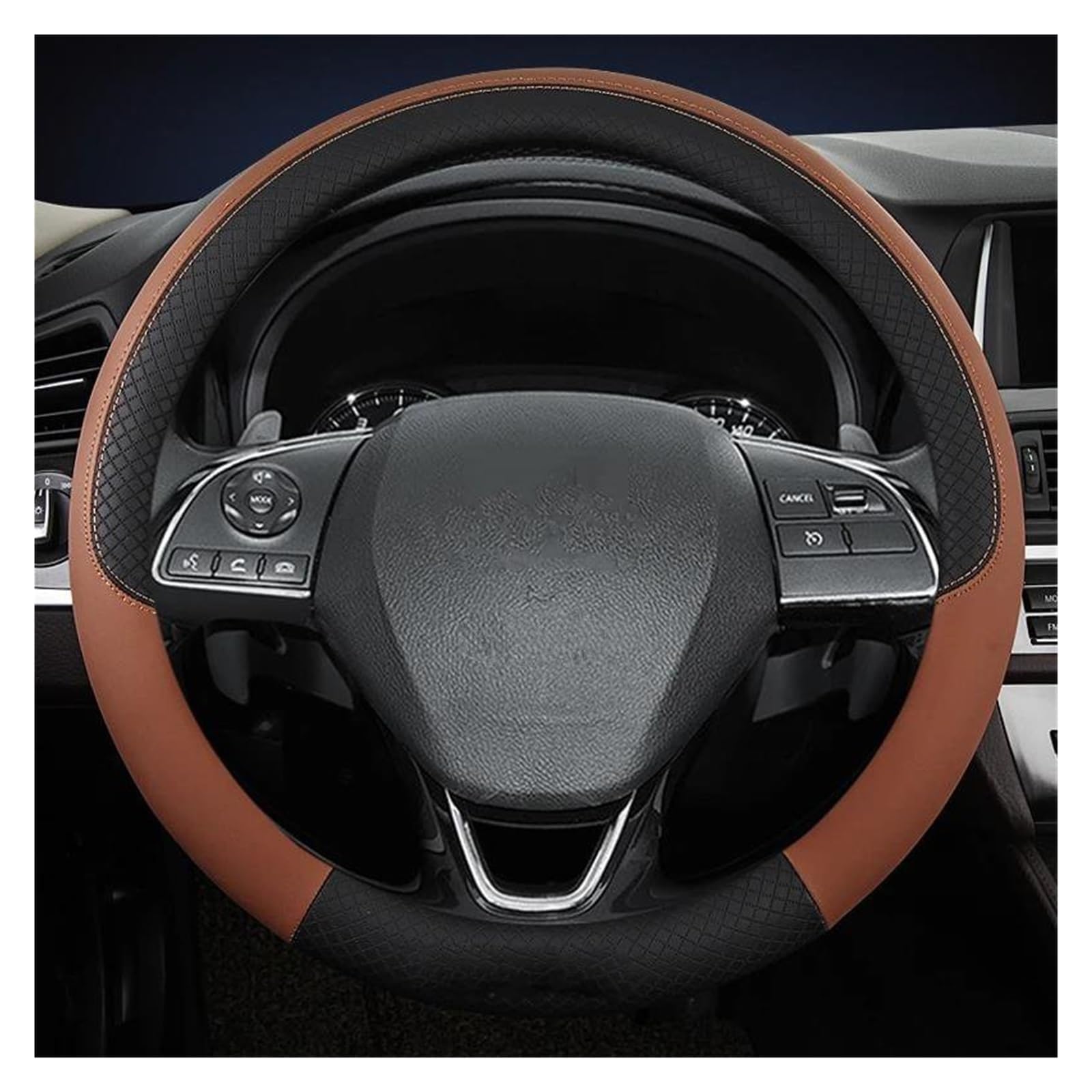 Steering Wheel Cover 38 cm 15 Inch Car Steering Wheels Cover Car Interior Accessories for Mitsubishi for Outlander for Airtrek for Grandis Car Parts (Black) von XIAXIAJIA