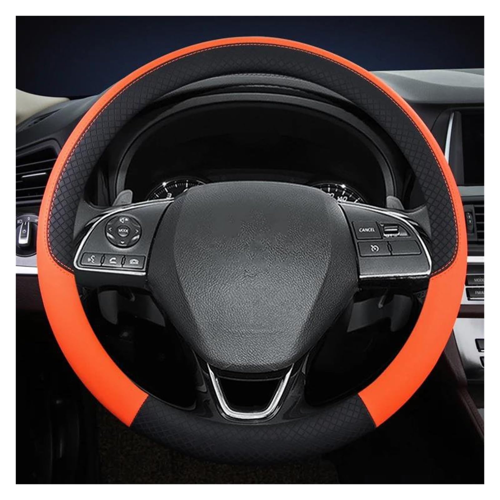 Steering Wheel Cover 38 cm 15 Inch Car Steering Wheels Cover Car Interior Accessories for Mitsubishi for Outlander for Airtrek for Grandis Car Parts (Black) von XIAXIAJIA