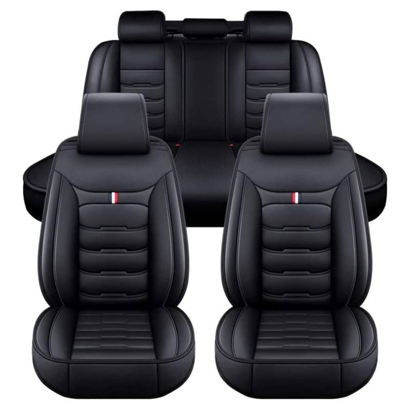 Auto Sitzbezüge Sets für Volvo XC60 XC 60, Leder Autositzbezüge Komplett Sets, Custom Wasserdicht Vorne und Hinten Schonbezüge Sitzschoner,A Black von XIBANY