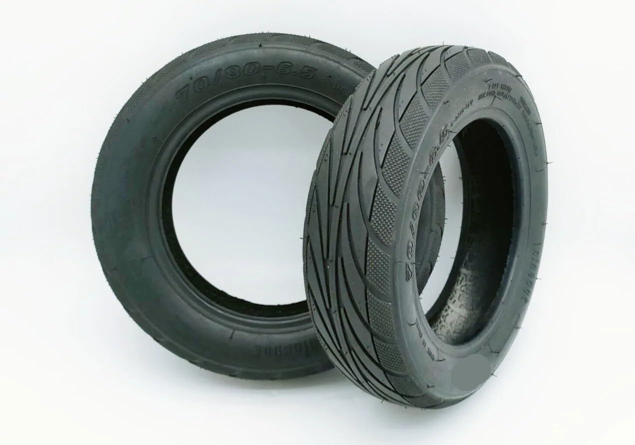 Motor-Roller 70/80-6,5 Schlauchloser Reifen für Nine/bot S MINI Plus Selbstausgleichsroller Reifen Verbessertes MINI Plus-Teilezubehör Motor-Roller(2 PCS) von XIBANY