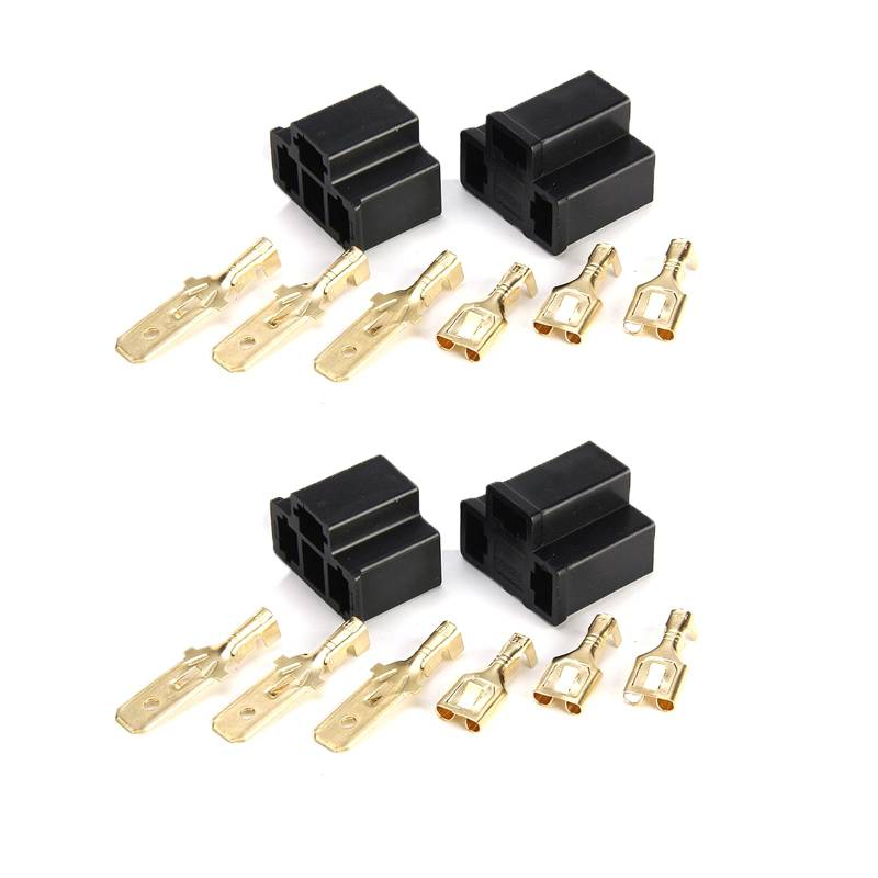 4x H4 Ersatz-Scheinwerferstecker, Birne Reparatur Halter Stecker 3-Pin-Stecker und -Fassungen für Glühlampen, Kabel, Autozubehör von XIFUHUI