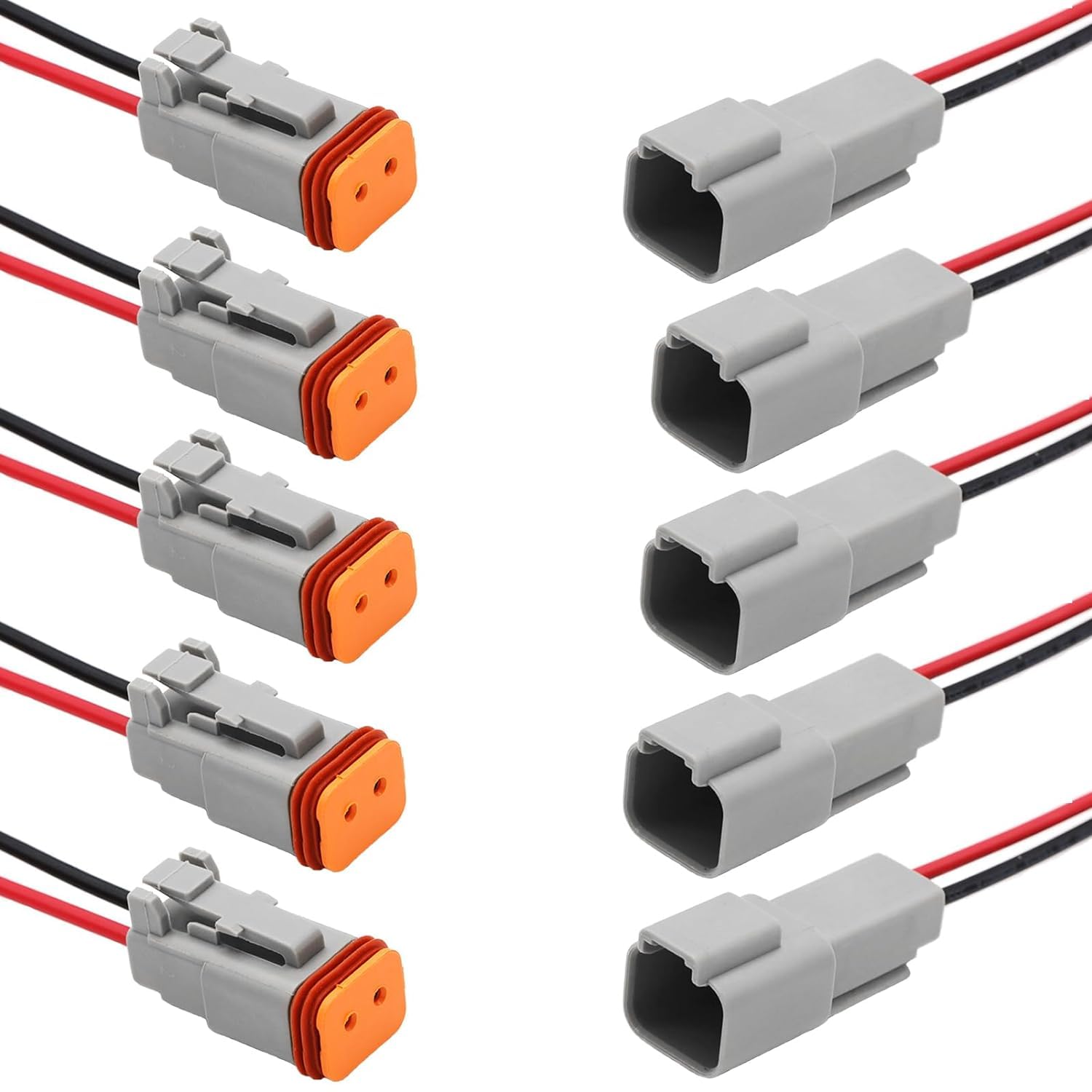 DT Stecker Connectors,Deutscher Stecker KFZ 2 Polig,Steckverbinder Wasserdichter,DT Serie Kabelstecker mit 20cm 16 AWG Kabel für Auto, Motorräder, LKW, Boots von XIFUHUI