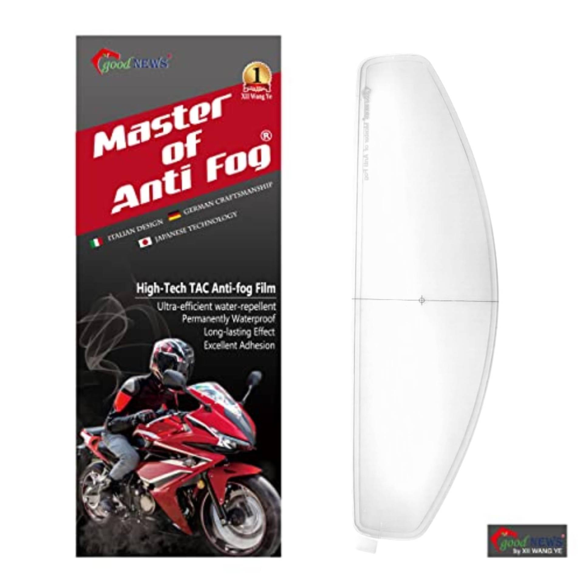 XII WY Motorradhelm-Antibeschlagfolie transparent, Motorradhelm-Visier, universeller Visierschutz, Aufkleber 9.5cm X 31cm von XII WANG YE