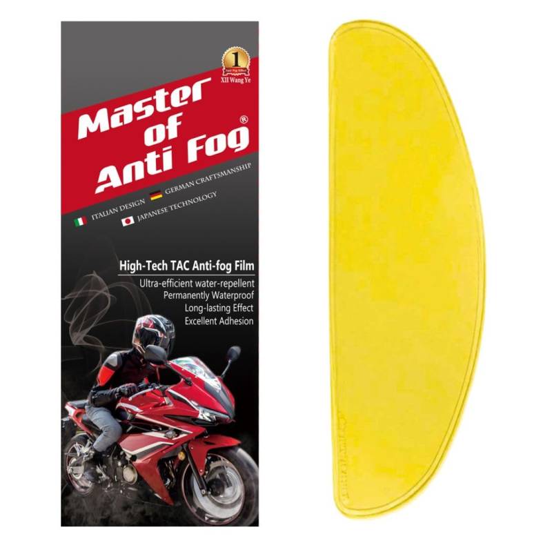 XII WY Universal Motorrad Helm Schild Antibeschlag Folie Gelb Nachtsicht Visier Linse Einsatz Nebelfest 9.5cm X 25cm von XII WANG YE