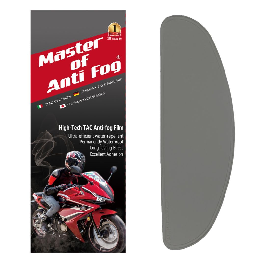 XII WY Universal-Motorradhelm-Schild, Anti-Fog-Folie, UV400, polarisiert, graue Farbe, Visierlinseneinsatz, beschlagfest,9.5cm X 25cm von XII WANG YE